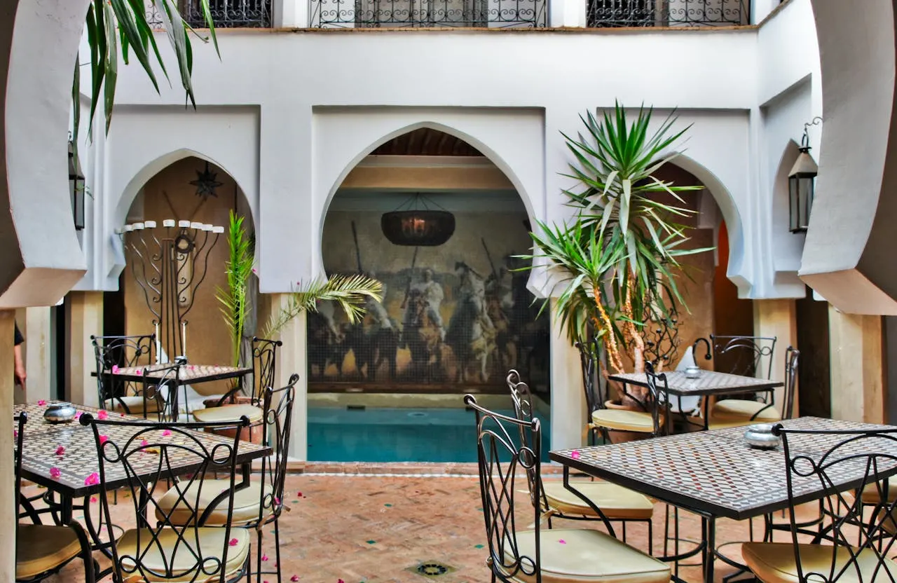 Marrakech riad with fountain