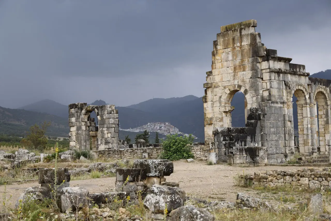 Volubilis Roman ruins near Meknes Morocco day trip from Fes