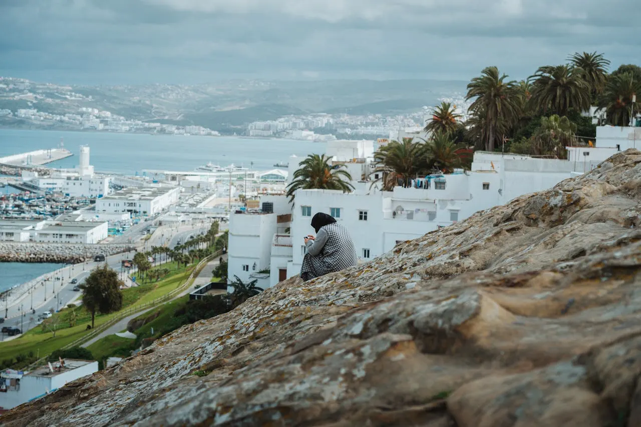 Panoramic view of the city of Tangier overlooking the Mediterranean Sea